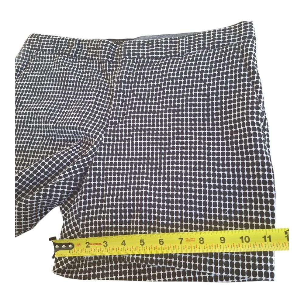 Banana Republic Tailored Jacquard Shorts size 10 Chinos 100% Cotton Black White - Picture 8 of 12
